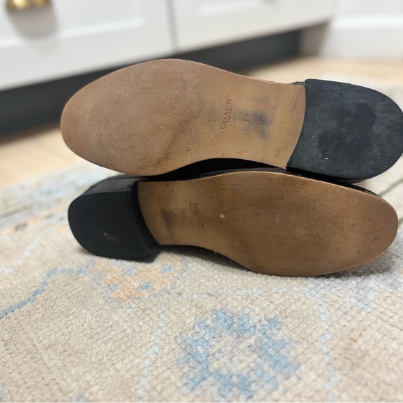 Coach Merriam Tall Black Leather Riding Boots Size 11B Knee High Zip Logo - Picture 6 of 13